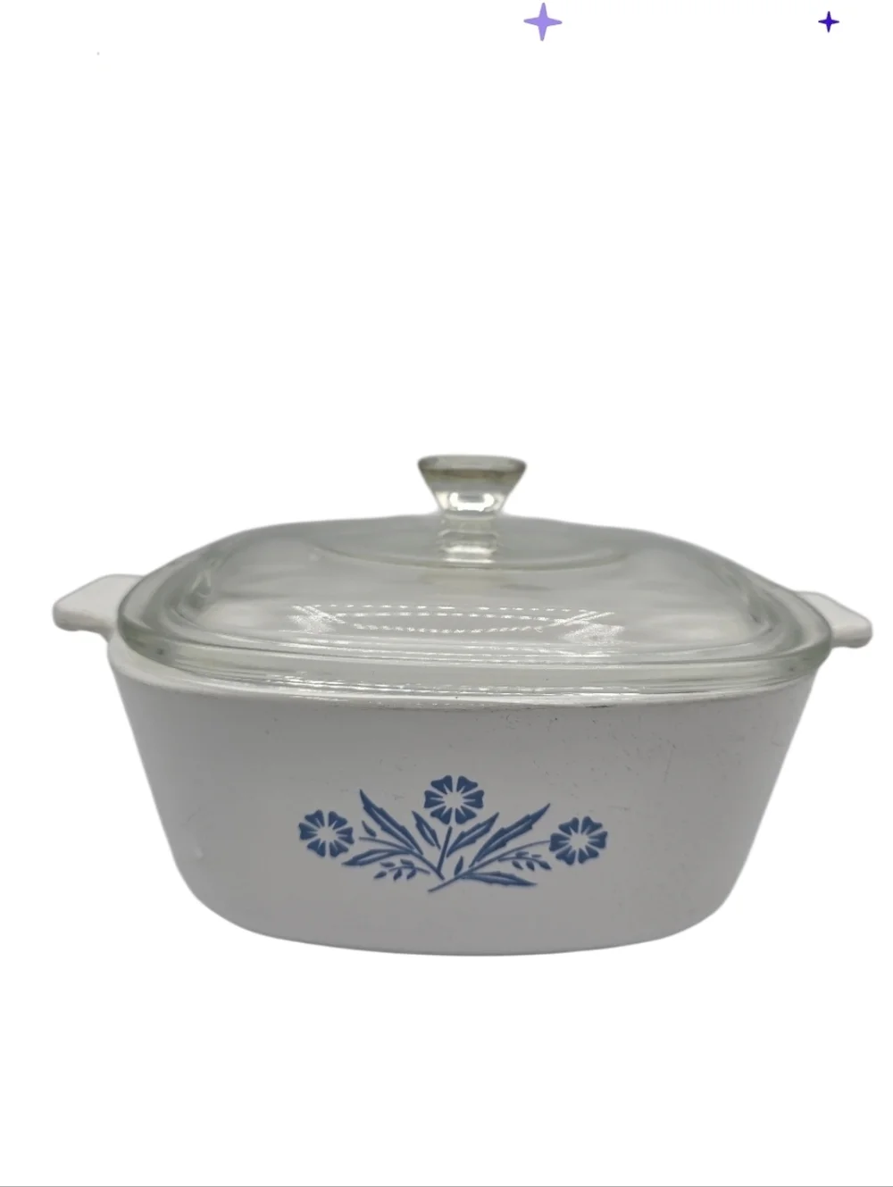Corning Ware P-1 1/2- B Blue Cornflower 1.5 qt Casserole w/P-7-C-1 glass Lid Vtg